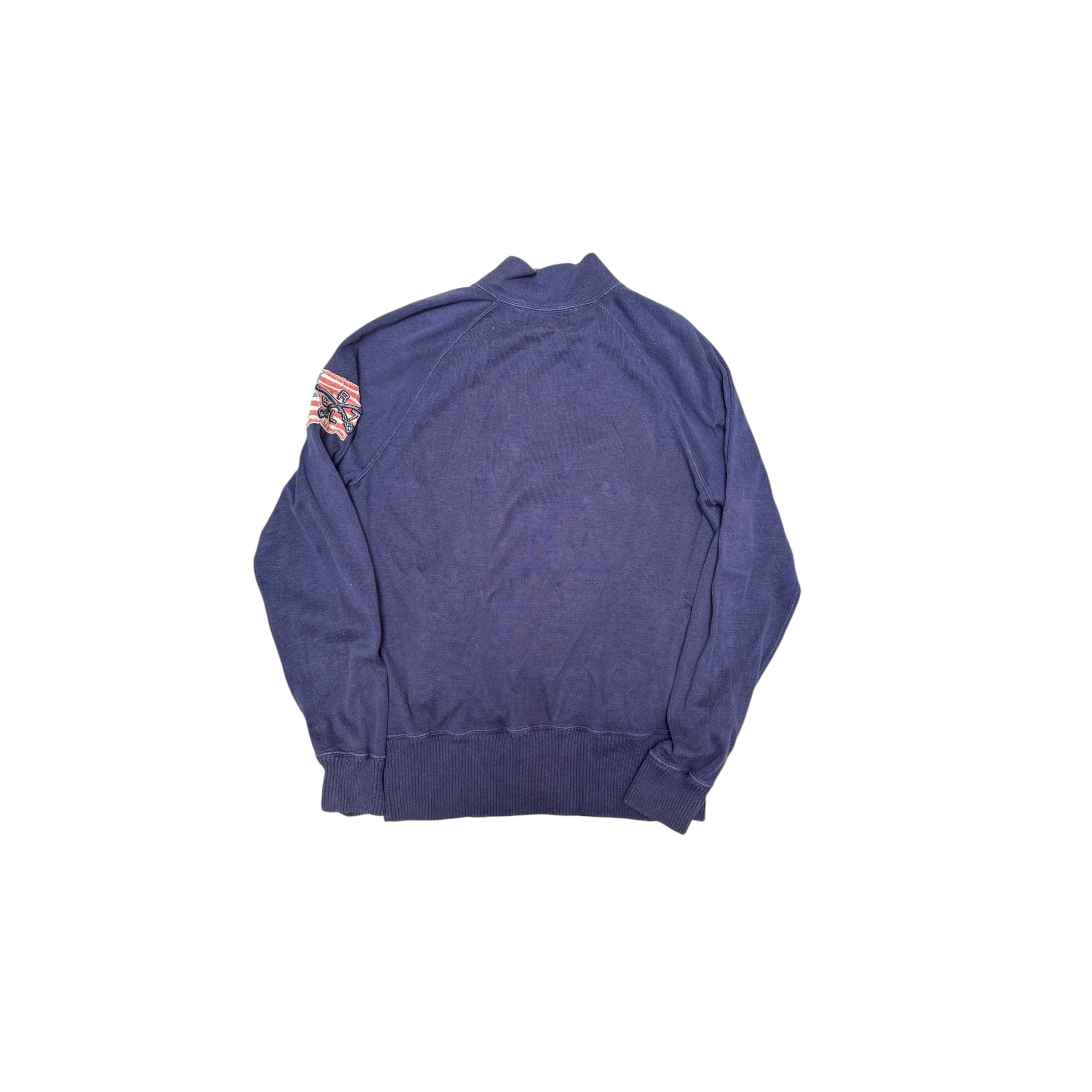 Ralph Lauren Full-Zip Jacket – Vintage Navy Blue with USA Flag Patch