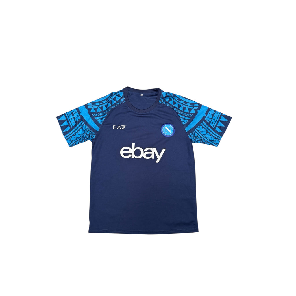 EA7 SSC Napoli Jersey – Navy Blue with Tribal Sleeve Design