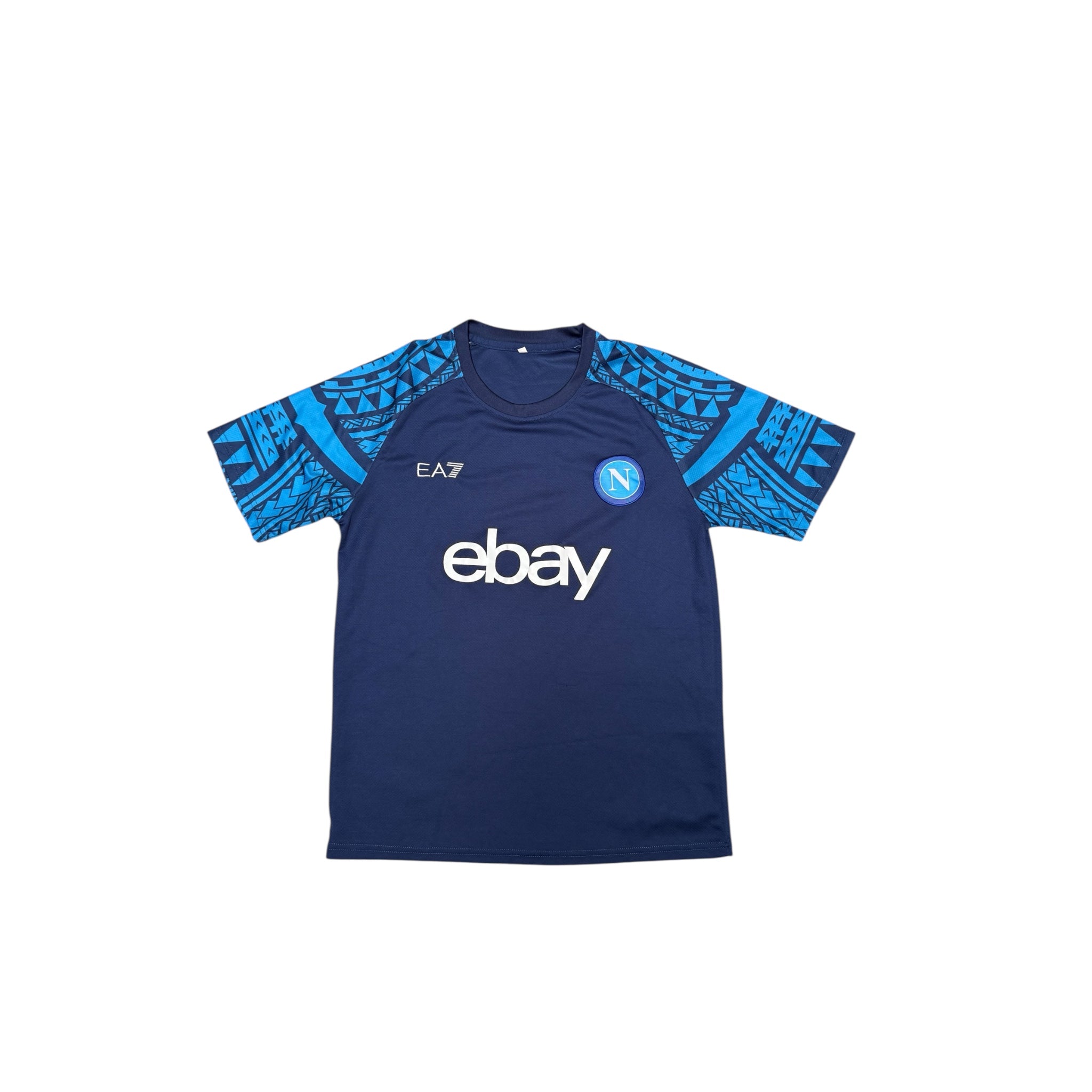 EA7 SSC Napoli Jersey – Navy Blue with Tribal Sleeve Design