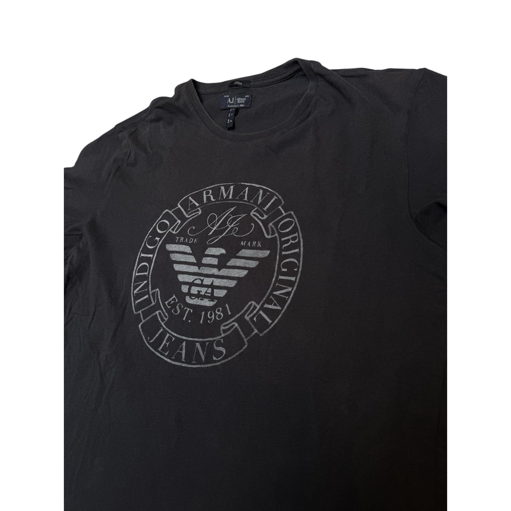Armani Jeans Vintage T-Shirt – Black with Heritage Logo Print