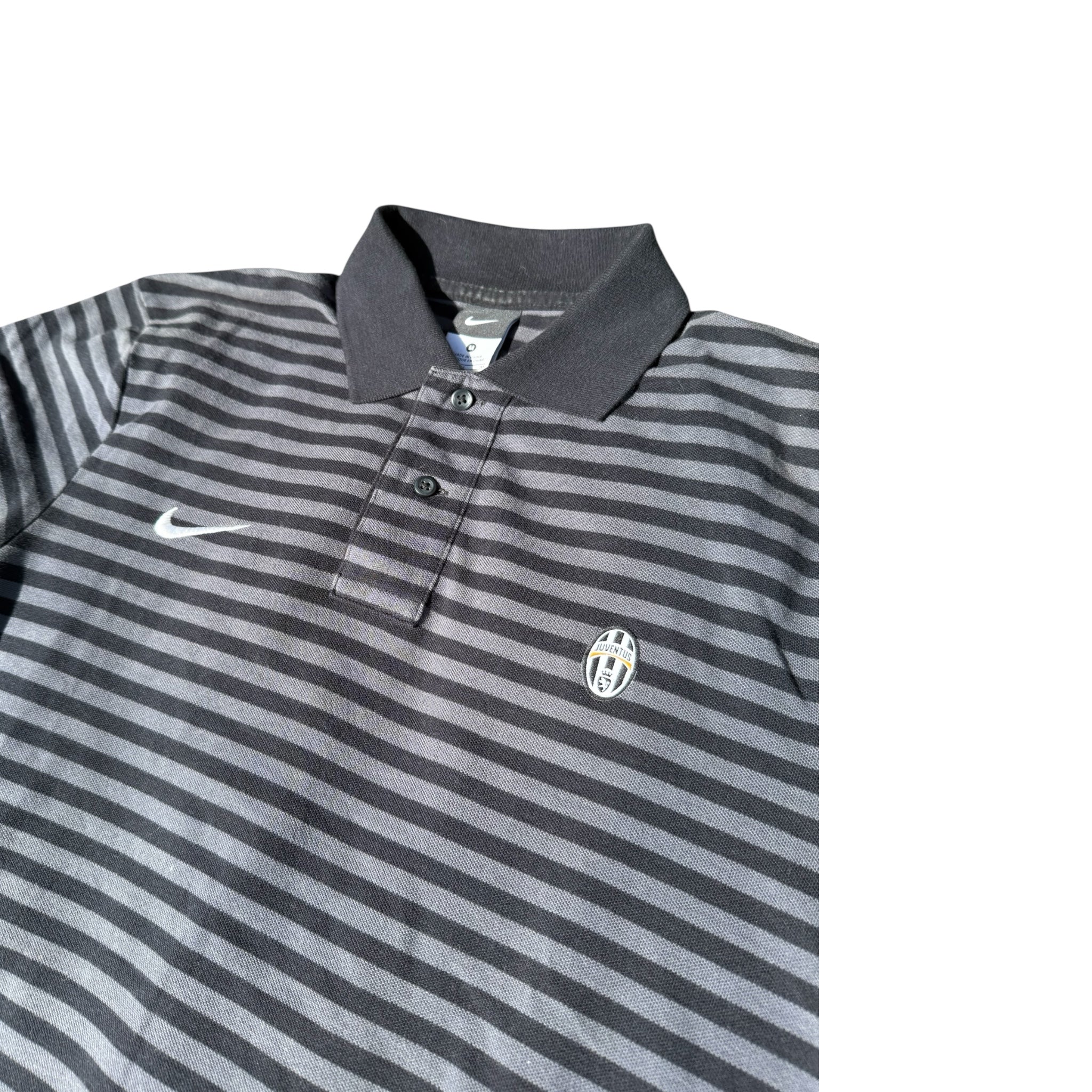 Nike Juventus Striped Polo – Vintage Black/Grey Classic