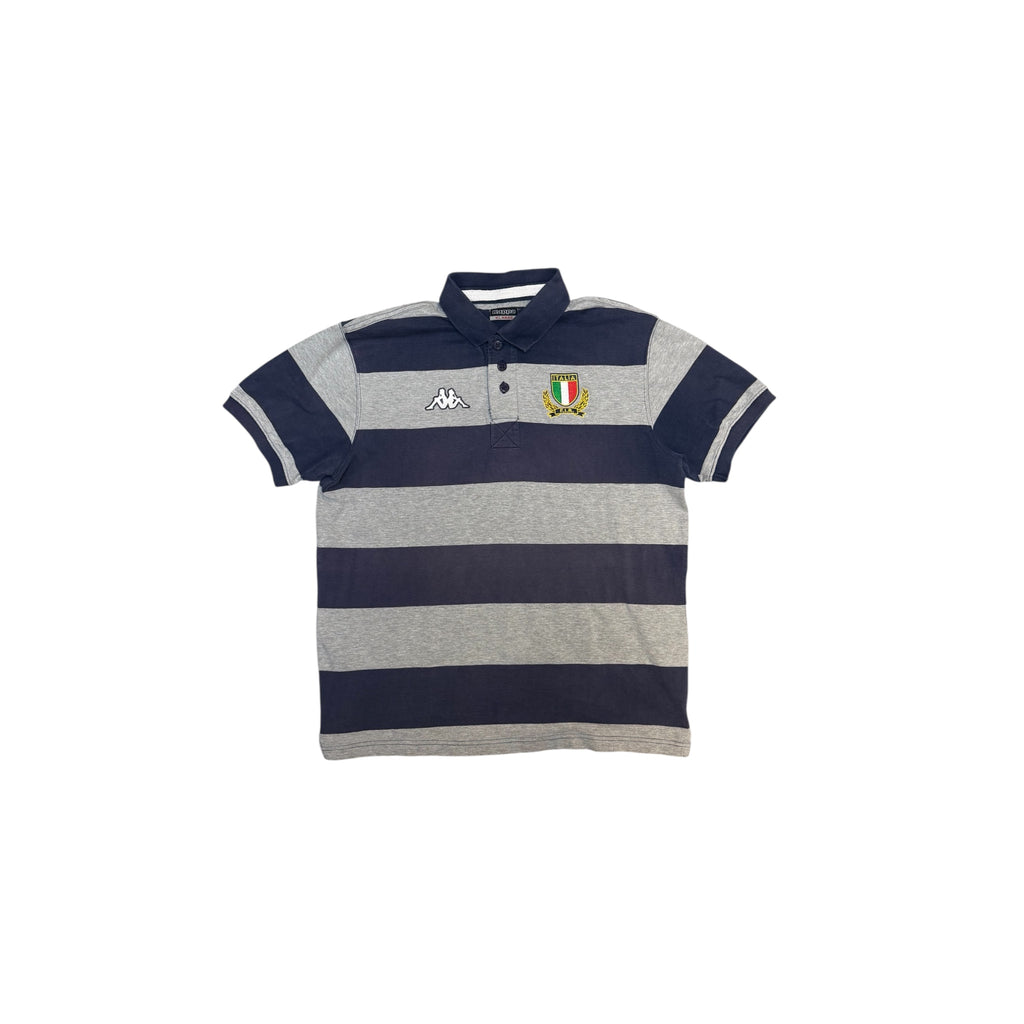 Kappa Italia Rugby Vintage Polo – Navy/Grey Striped