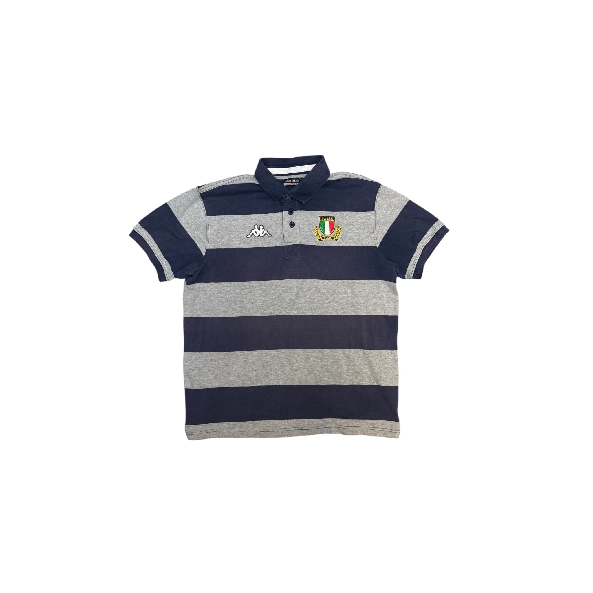 Kappa Italia Rugby Vintage Polo – Navy/Grey Striped