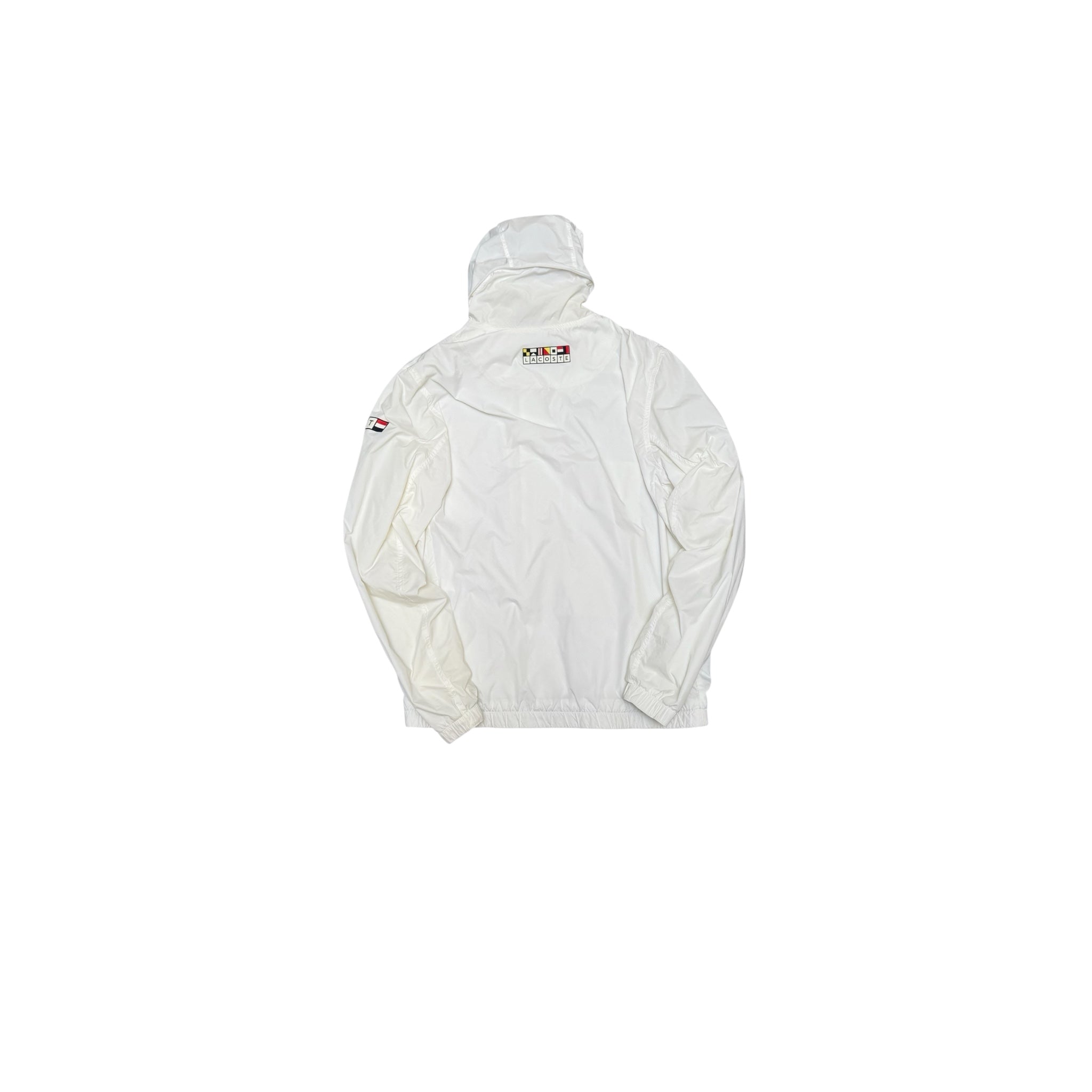Lacoste Windbreaker – Vintage White Hooded Jacket