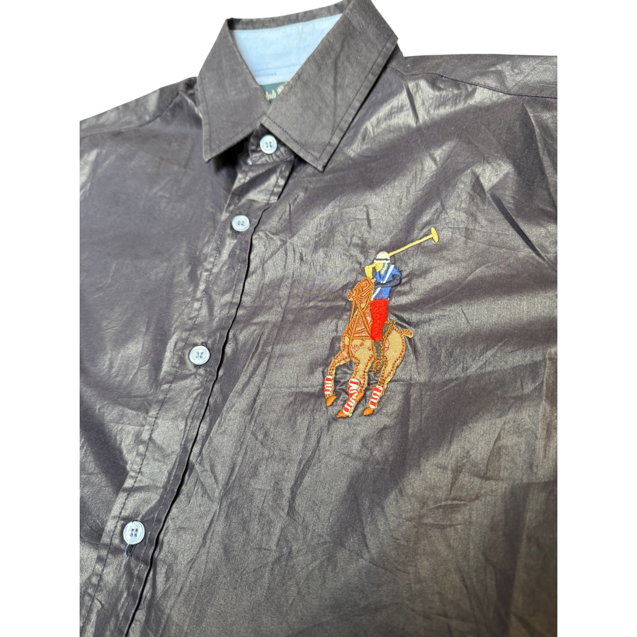 Ralph Lauren Short-Sleeve Shirt – Vintage Black with Oversized Polo Logo