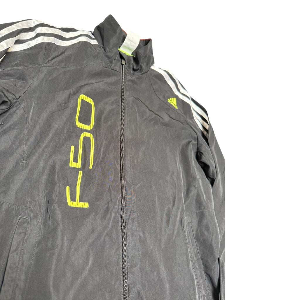 Adidas F50 Track Jacket – Vintage Black with Neon Green Details