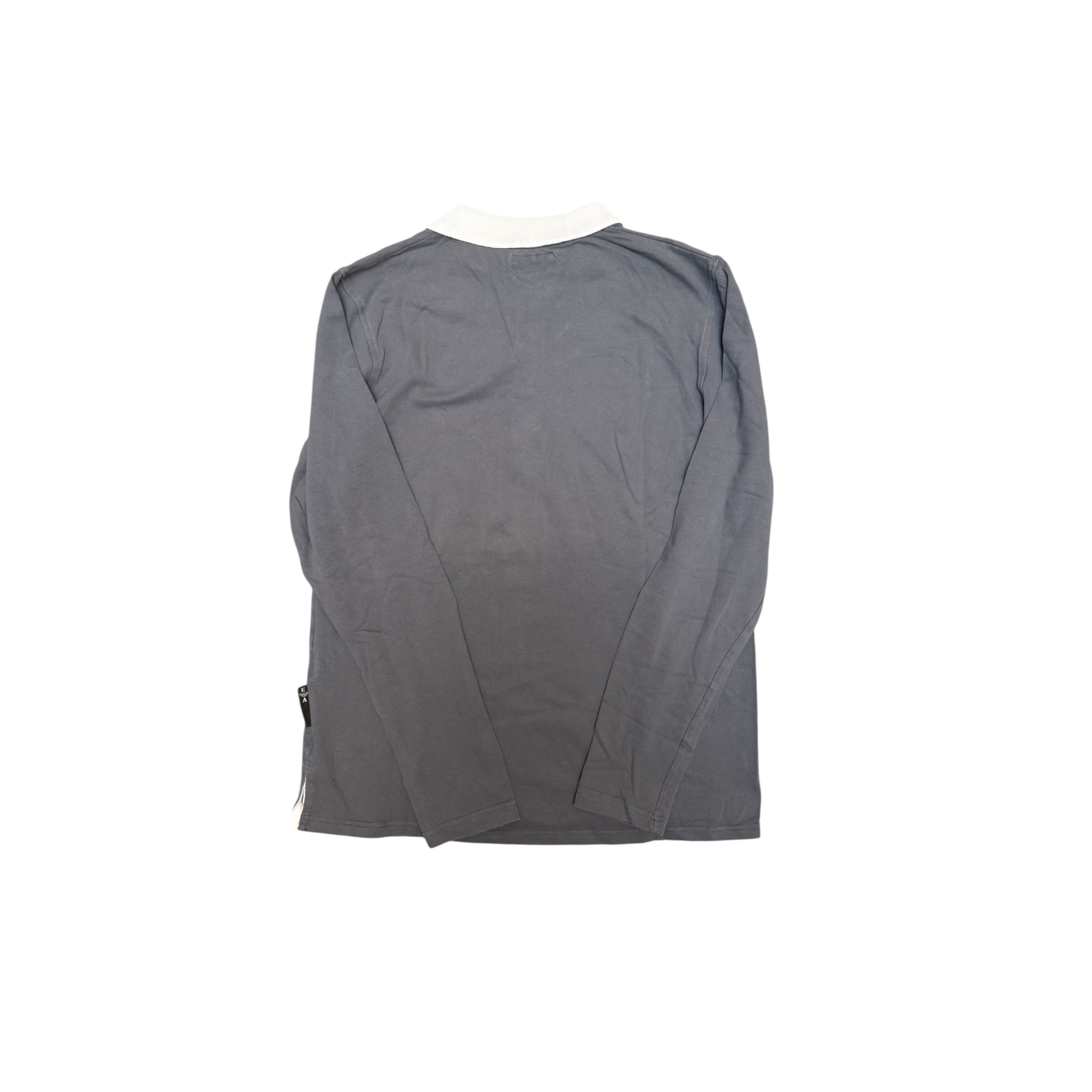 Emporio Armani Long-Sleeve Polo – Vintage Grey with White Collar