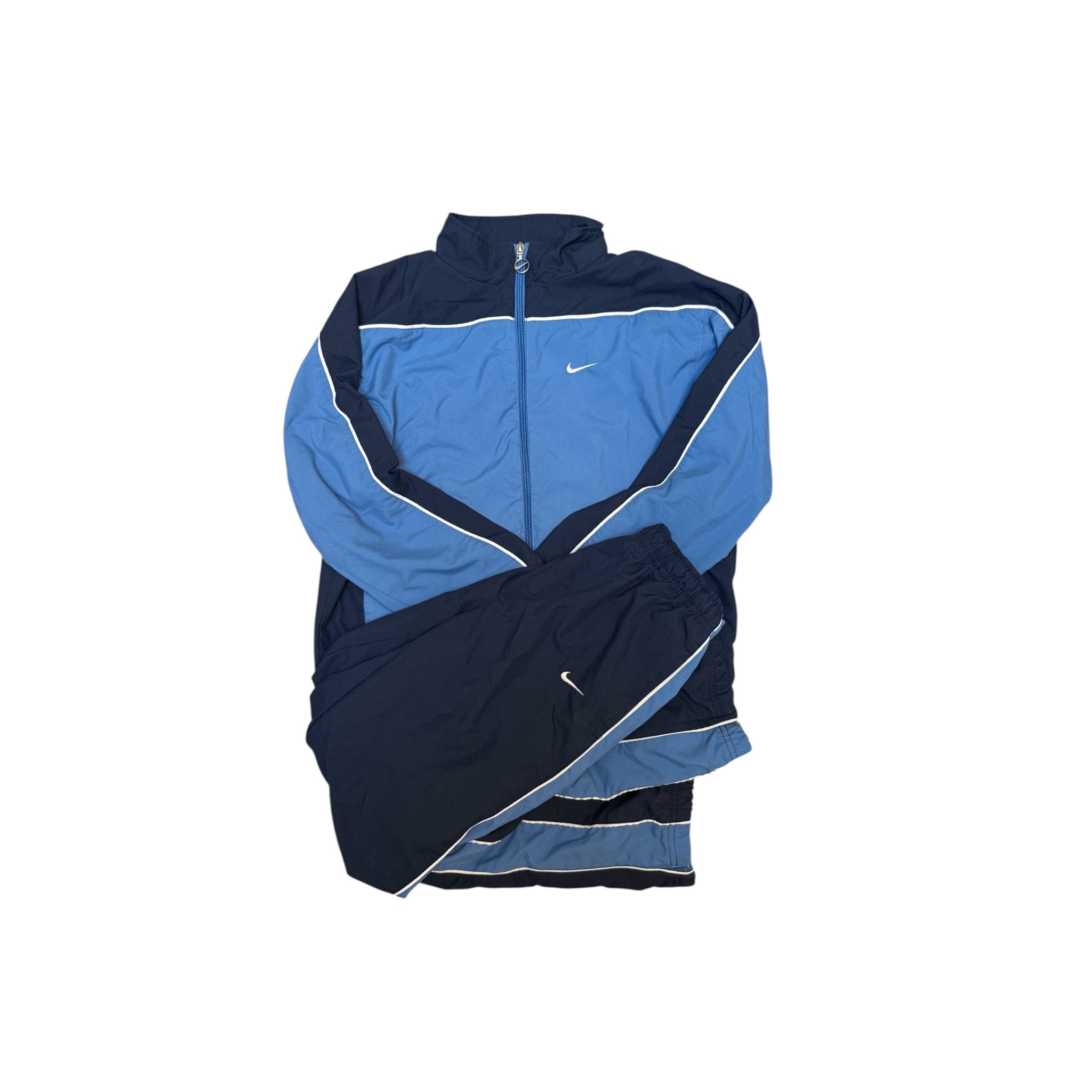 Nike Vintage Tracksuit – Blue/Black with White Swoosh