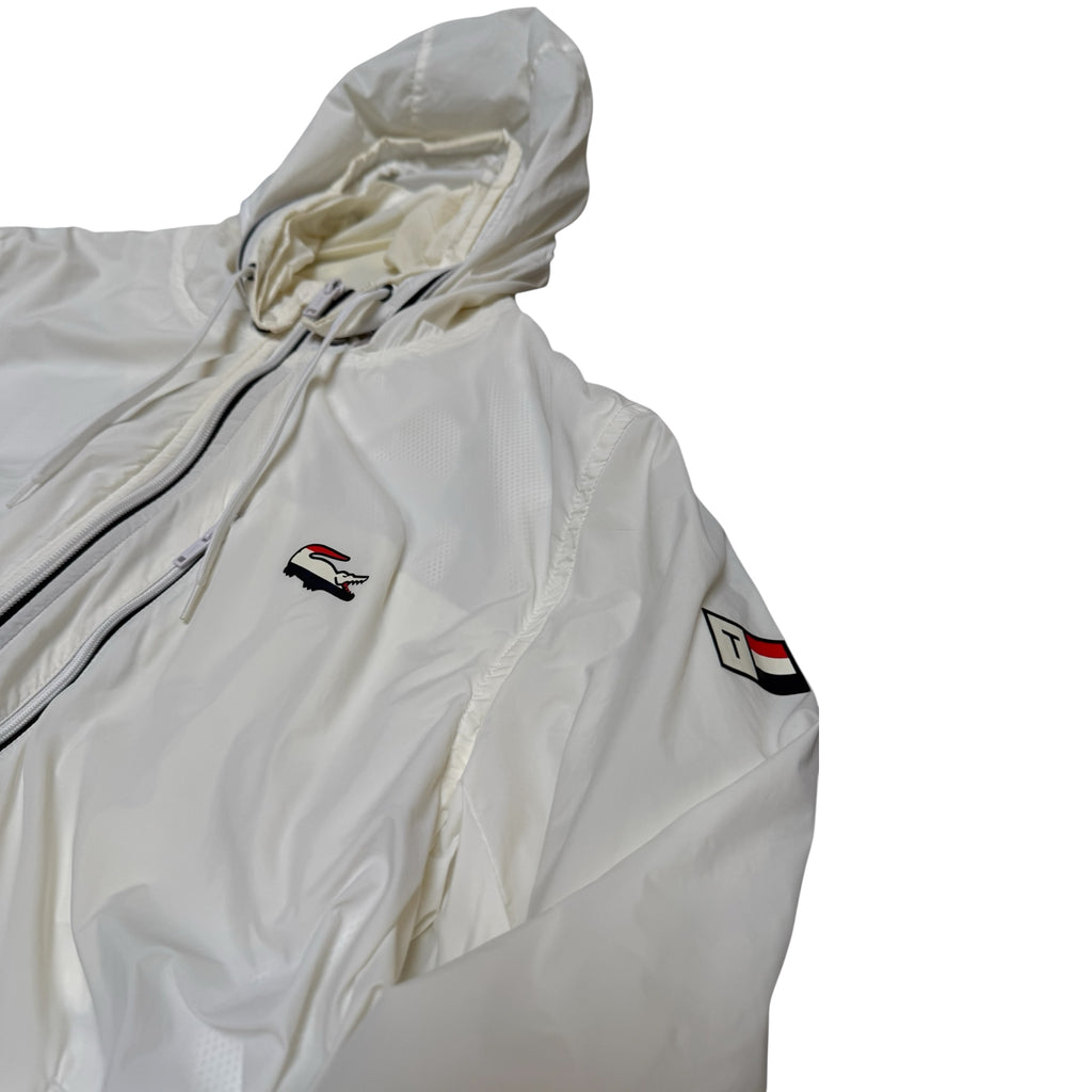Lacoste Windbreaker – Vintage White Hooded Jacket