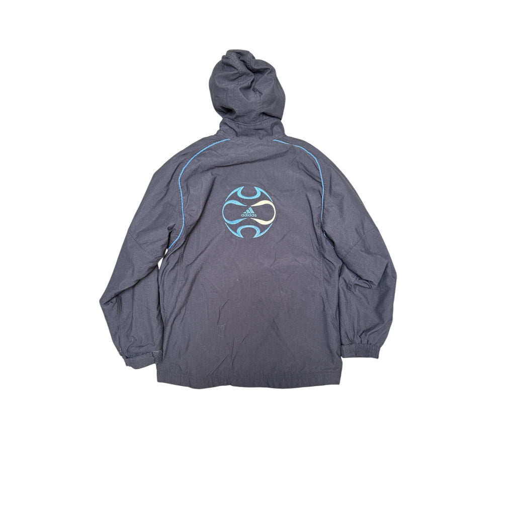 Adidas Hooded Jacket – Vintage Black with Retro Back Logo