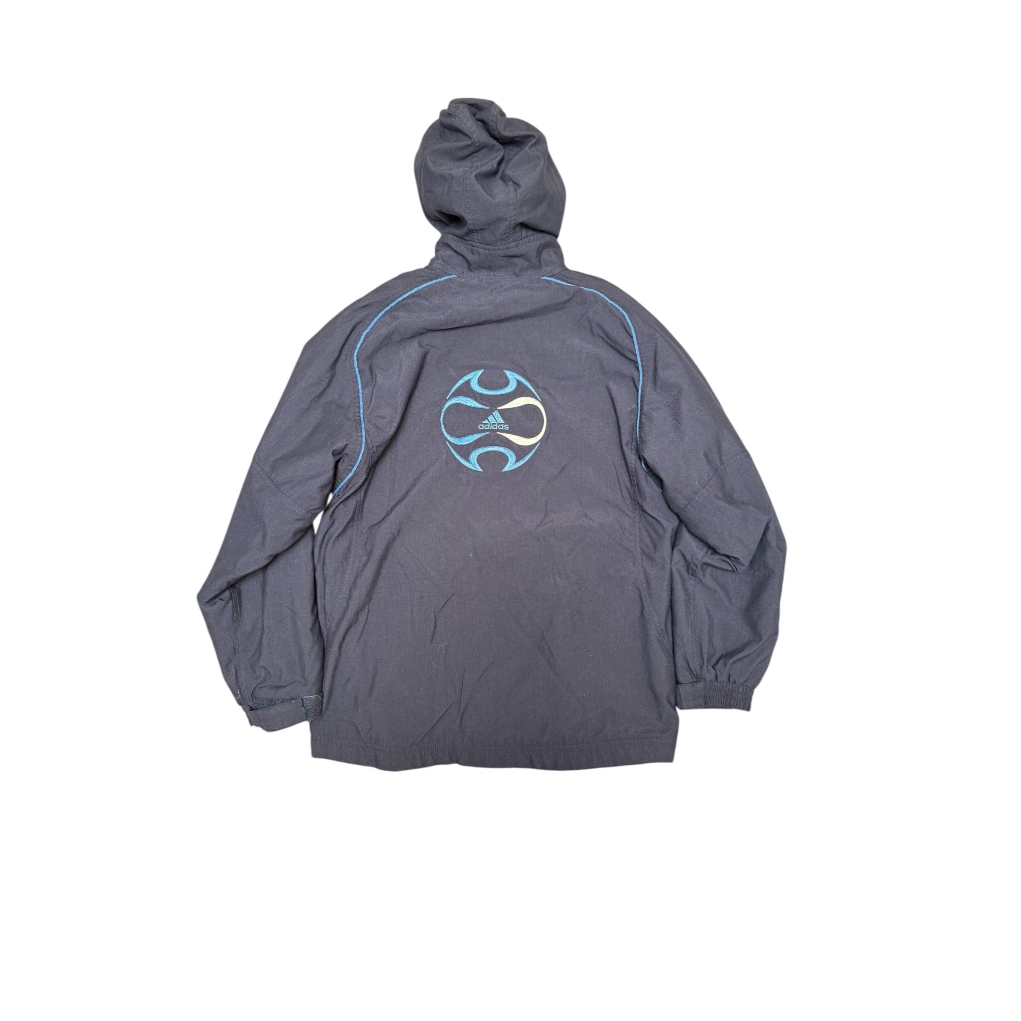 Adidas Hooded Jacket – Vintage Black with Retro Back Logo