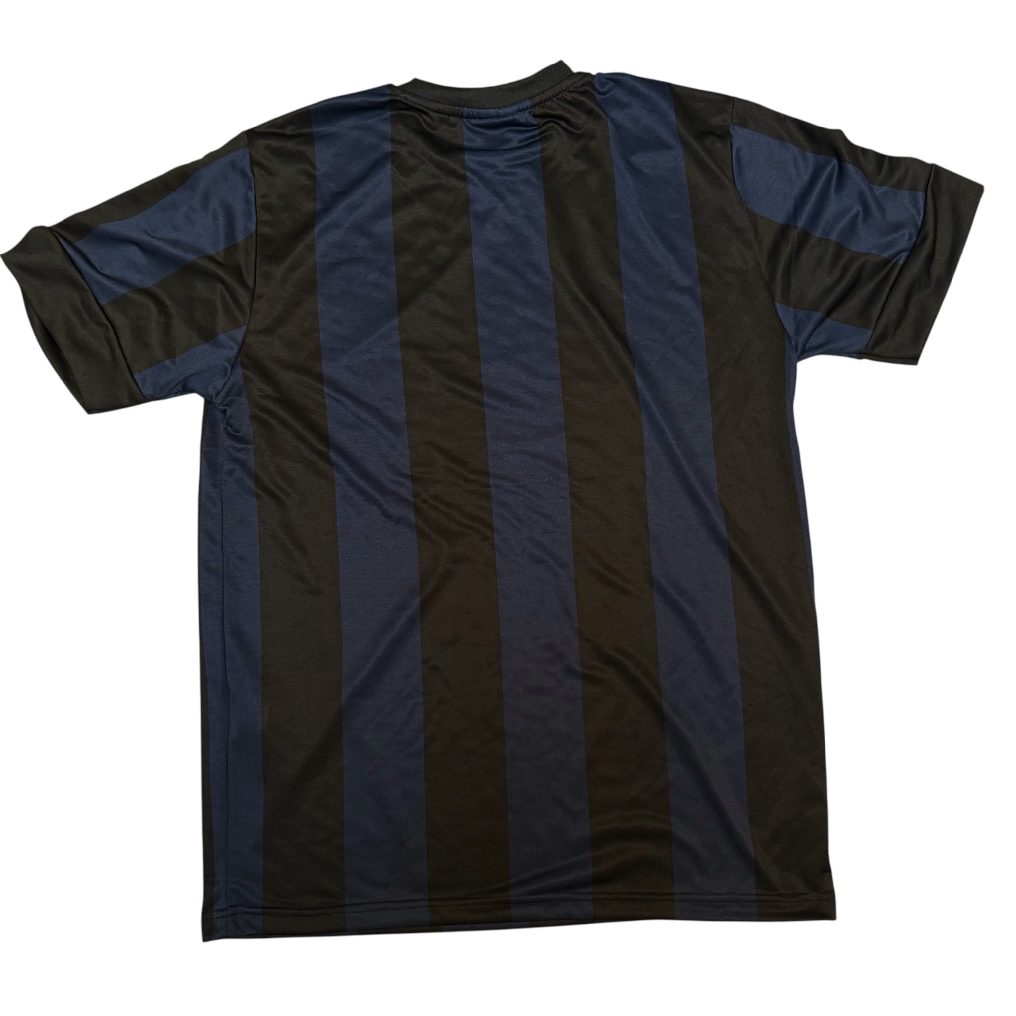Inter Milan Vintage Jersey – Black & Blue Stripes with Pirelli Sponsor