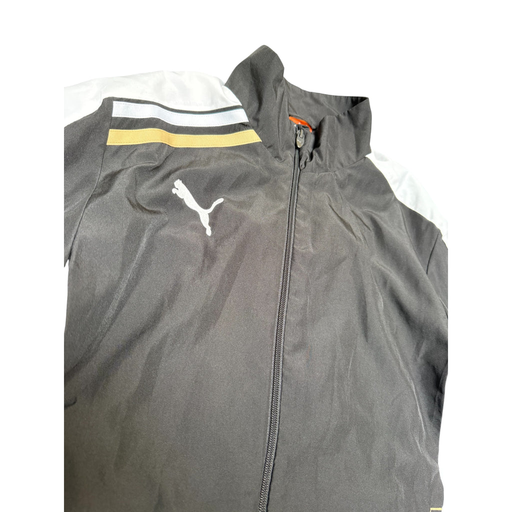 Puma Track Jacket – Vintage Black with White & Gold Stripes