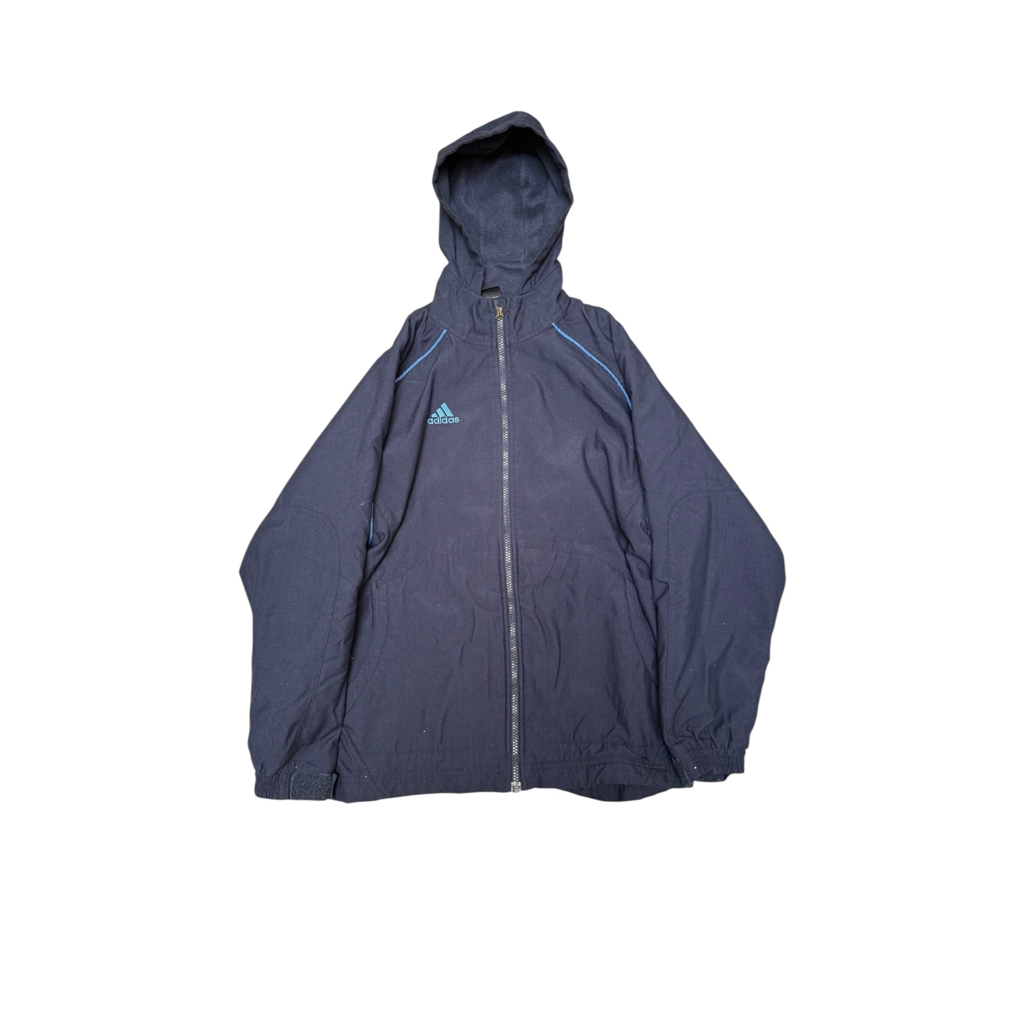 Adidas Hooded Jacket – Vintage Black with Retro Back Logo