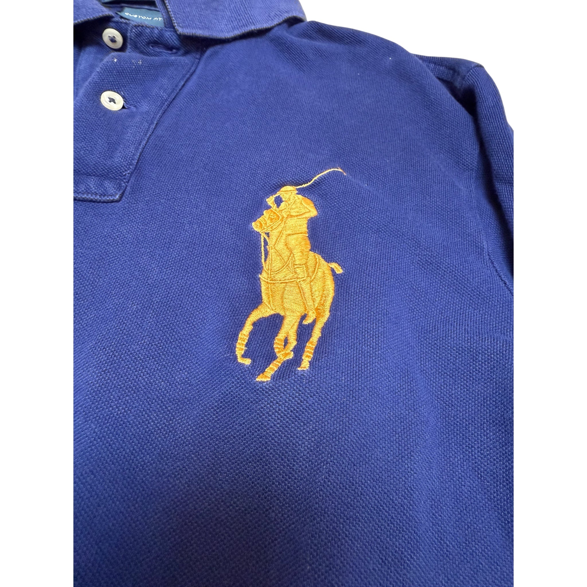 Ralph Lauren Long-Sleeve Polo – Vintage Navy with Yellow Big Pony