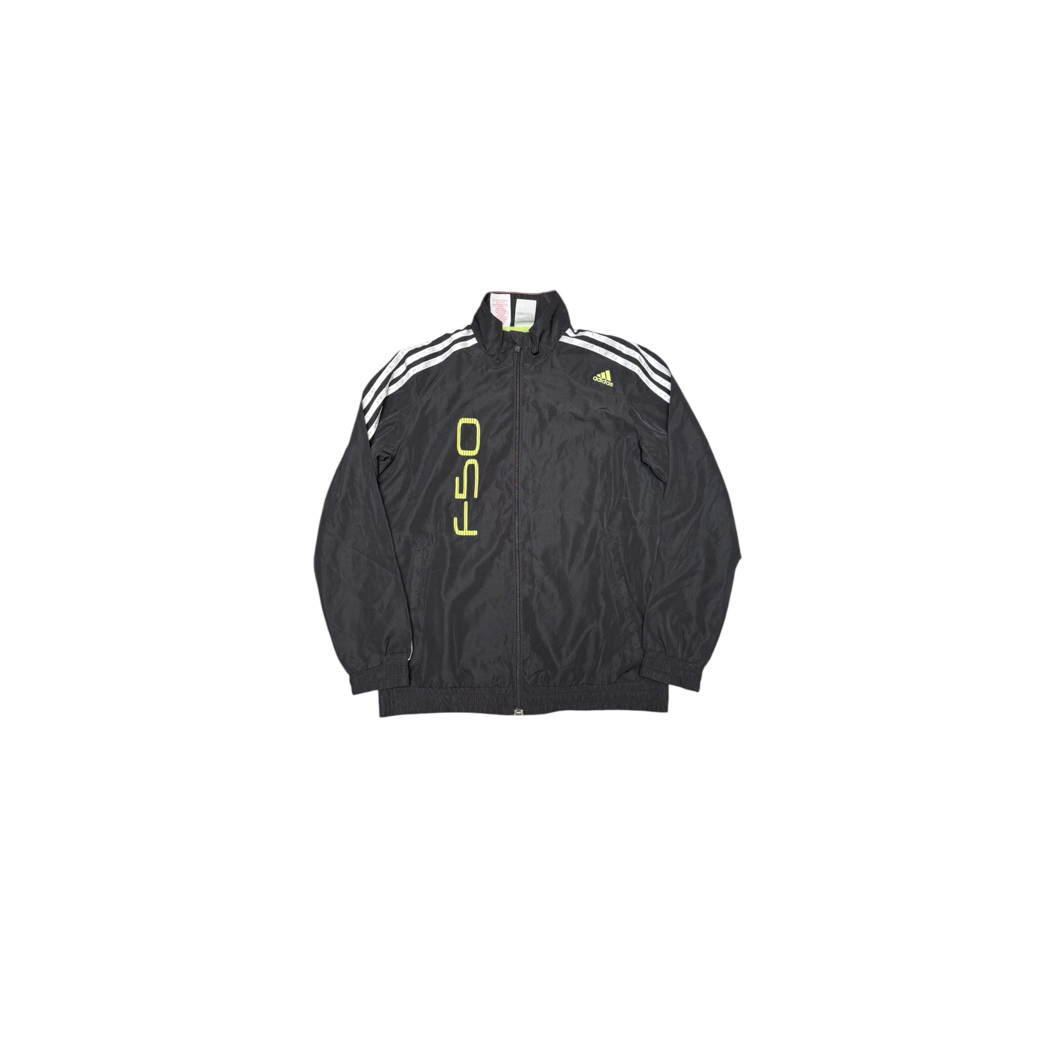 Adidas F50 Track Jacket – Vintage Black with Neon Green Details
