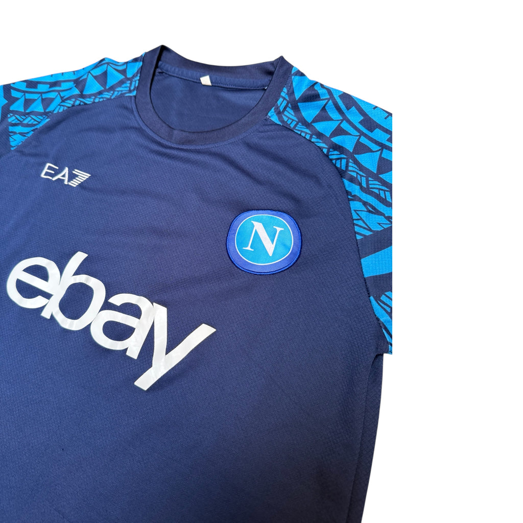 EA7 SSC Napoli Jersey – Navy Blue with Tribal Sleeve Design