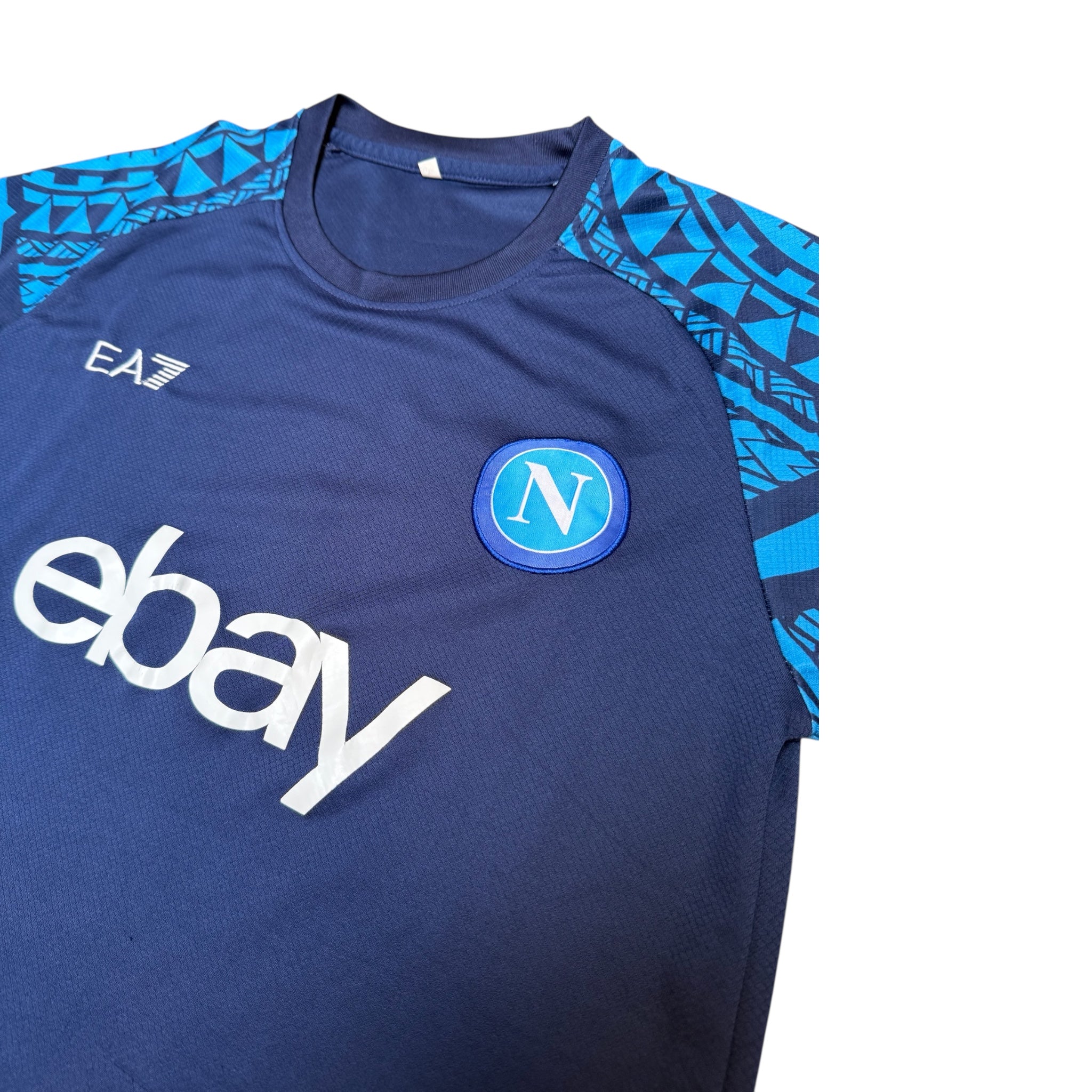 EA7 SSC Napoli Jersey – Navy Blue with Tribal Sleeve Design