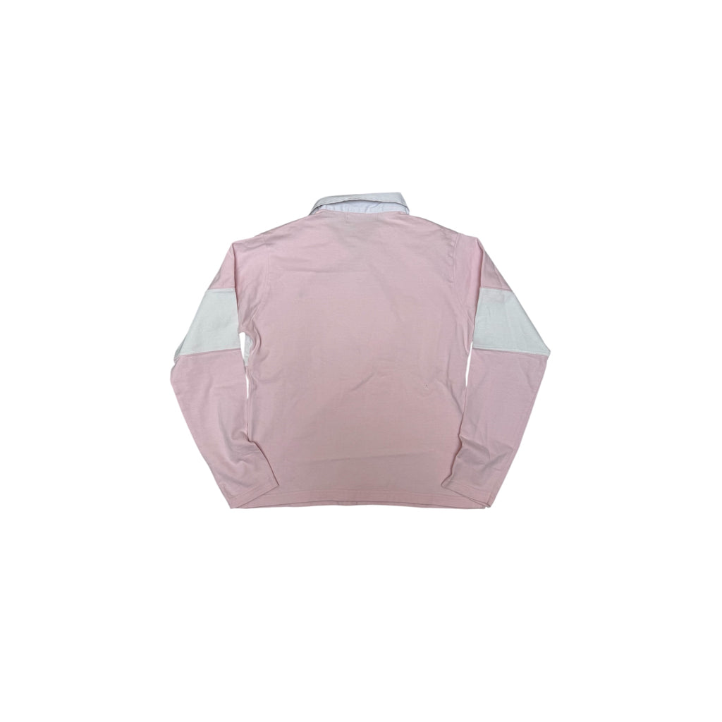 Ralph Lauren Vintage Rugby Shirt – Pink & White Long Sleeve